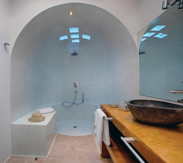 モールテックスで施工されたバスルーム